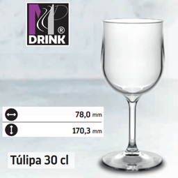 [107.673.004.0575] Calice Agua Tulipa 30Cl Policarbonato 78X170,3Mm Esp 3Mm    
