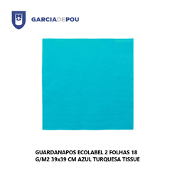 [963.153.18] Guardanapos Ecolabel 2 Folhas 39X39Cm Azul Turquesa 100 Unid