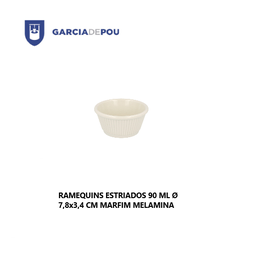 [107.197.48] Ramequin Estriado 90 Ml Ø 7,8X3,4 Cm Marfim Melamina        