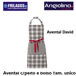 [080.MQ2101.Q2] Avental C/Peito+Bolso David Castanho Xadrez Rossini         