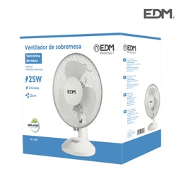 [109.640.33962] Ventoinha De Mesa Branco 25W Ø23Cm. X 36Cm Edm              