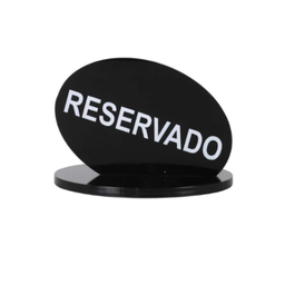 [880.B640035] Placa De Reservado Em Policarbonato Preta 15X15X15Cm        
