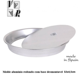 [880.214045R] Molde Aluminio Redondo Com Base Desmontavel 32X4,5Cm        