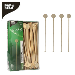 [107.439.88232] Misturador P/Cocktail Madeira Moeda 18Cm 100Unid Papstar    