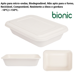 [107.205.68] Caixa+Tampa Bionic 800Ml Branca 19,3X13,5X5Cm 50Unid.       