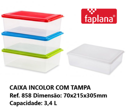 [107.513.20446] Caixa Incolor C/Tampa Cor Verde 3,4Lt Ref.858 215X305X70Mm  