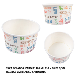[107.230.27] Taca Gelado Parole 120Ml Ø7,7X4,7Cm Br. Cartao 50 Unidades  