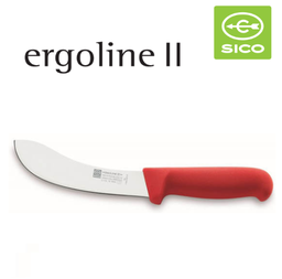 [107.V203.2430.18] Faca Para Esfolar Cabo Vermelho 18Cm Linha Ergoline Ii  Sico