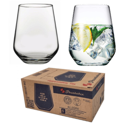[107.41536] Conjunto De 6 Copos Allegra 425 Cl 109,5X89Mm Pasabahce     