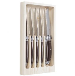 [107.14800038] Conjunto 6 Facas Para Bife C/Estojo Cast. Esc Laguiole      
