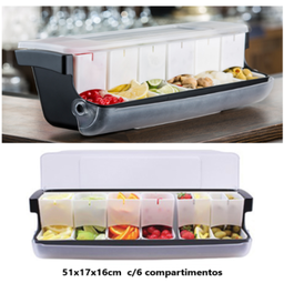 [107.BCD6000] Dispensador De Condimentos 57X17X16Cm 6 Divisões Bcd6000    
