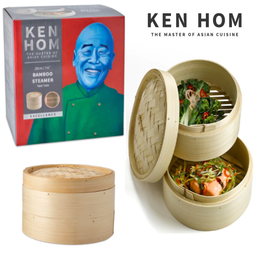 [107.KH506] Vaporeira De Bamboo 20Cm 2 Nivéis Ken Hom                   