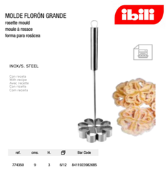 [107.676.774350] Molde Para Fritos Flor Grande 9X3Cm Ibili                   