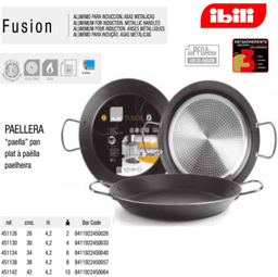 [107.676.451134] Paelheira Fusion Aluminio P/Indução 34X4,2Cm 6 Doses Ibili  