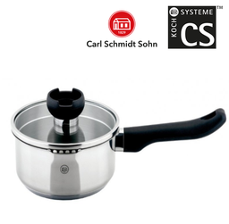 [107.8CSS60527] Caçarola Inox 18/10 Aron 16Cm Tampa Vidro Carl Schmidt Sohn 