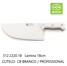 [107.312.2220.18] Cutelo Linha Profissional Lamina 18Cm Cabo Branco Sico      
