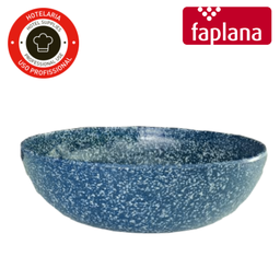 [107.513.09077] Taça Saladeira Melamina 1,5Lt 21,5X6Cm Azul/Branco Faplana  