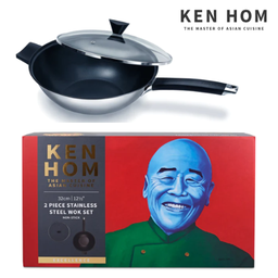 [107.KH432022] Conjunto Wok Antiaderente C/Tamp Excellence 32 Cm Ken Hom   
