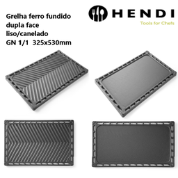[107.650.932001] Grelha Ferro Fundido Dupla Face Liso/Canelado Gn1/1 325X530 