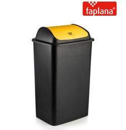 [107.513.23463] Balde Preto 769 C/Tampa Basculante Amarela 42Lt Faplana     