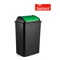 [107.513.23464] Balde Preto 769 C/Tampa Basculante Verde 42Lt Faplana       