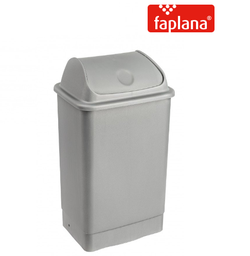 [107.513.23461] Balde Cinza 769 C/Tampa Basculante Cinza 42Lt Faplana       