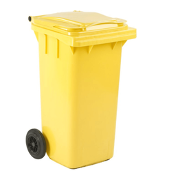 [107.L13000251A] Contentor Hdpe C/Rodas E Tampa 120L Amarelo                 