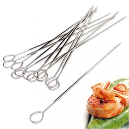 [107.500.6100.25] Conjunto De 6 Espetos Inox C/Argola 25Cm                    