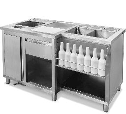 [100.800015_12640] Workstation Bar Inox 1500X700X900Mm                         