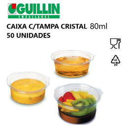 [107.OLI80.50U] Caixa C/Tampa Olipack  80Ml  70X38Mm 50 Unid. Guillin       