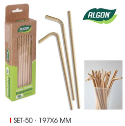 [880.BA01050375155] Palhinha Papel Kraft Conj. 50 Unid.  197X6Mm Algon          