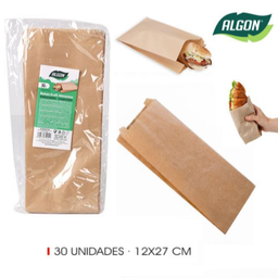 [880.BA03030574914] Bolsas  Papel  Kraft  12X27Cm  30 Und.  Algon               