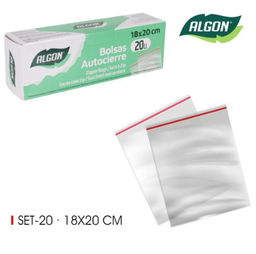 [880.BA11040374945] Sacos Plastico Zip 18X20Cm  20 Und.  Algon                  