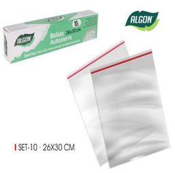 [880.BA11040374946] Sacos Plastico Zip 26X30Cm  10 Und.  Algon                  