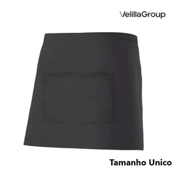 [088.404201.00] Avental Preto Curto Tira Ajustavel C/Bolso Tamanho Unico    