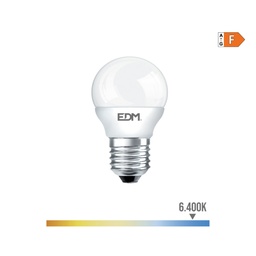 [P01.640.98946] Lâmpada Esférica Led E27 7W 600Lm 6400K Fria Ø4,5X8,2Cm     