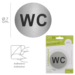 [107.758.15051400] Placa Adesiva Wc  Inox   7Cm Unidade                        