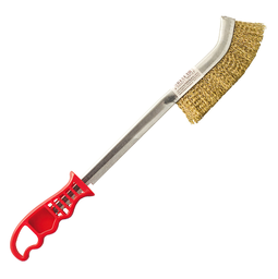 [107.758.09100567] Escova Manual Aço Latão Cabo Vermelho 34Cm Maurer           