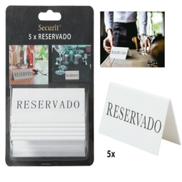 [880.B645TNRESESW] 5 Placa De Mesa Reservado 5X10X4.5Cm Securit                