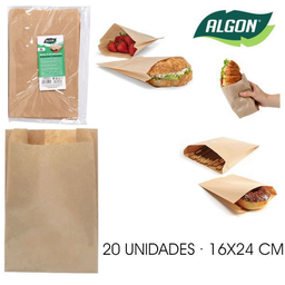[880.BA03030574913] Saqueta Kraft 16X24Cm   20 Unidades  Algon                  
