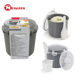 [107.640.78218] Recipiente Para Cozer Arroz No Microondas 2,2Lt Metaltex    
