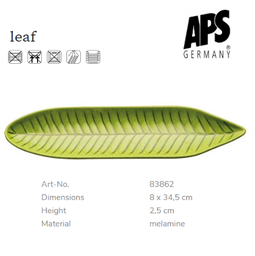 [670.83862] Travessa Melamina Leaf Verde 8X34.5X2.5Cm Aps               