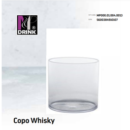[107.673.004.0013] Copo Whisky Policarbonato 30Cl 80X80Mm Mpdrink              
