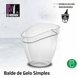 [107.673.015.006] Balde Gelo Simples Transp. Policarbonato 21,8X23Cm          