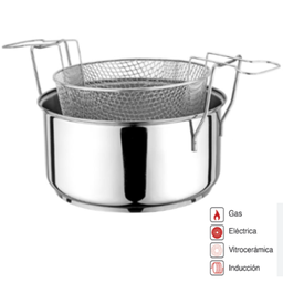 [107.04340640041] Fritadeira Inox 18/10 P/ Indução 5L Ø25X13Cm                