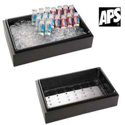 [670.14970] Caixa De Gelo Quadros Gn 1/1 Em Preto 32,5X53X12Cm  Aps     