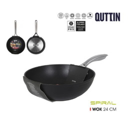 [880.QT-878SP224] Wok 24Cm Aluminio Forgado Inducao Spiral Quttin             
