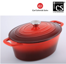 [107.8CSK70052] Caçarola Ferro Revest. Ceramico Xanten 27.5X21Cm Vermelha   