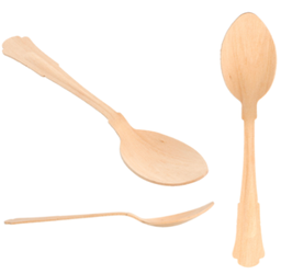 [107.189.42] Colheres  Classic  19,3 Cm Natural Madeira  100 Unid.       