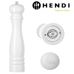 [107.650.469583] Moinho De Sal Ceramico Madeira Branco Ø65X(H)415Mm Hendi    